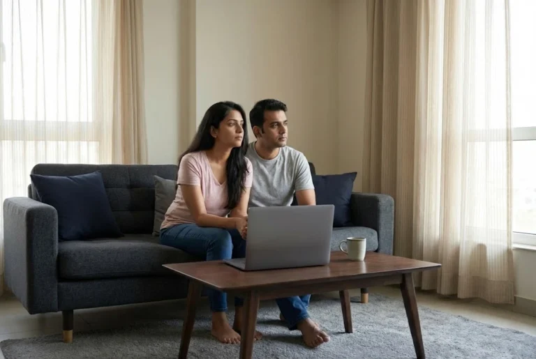 Divorce rate in India Indian couple reflecting on marriage stress at home