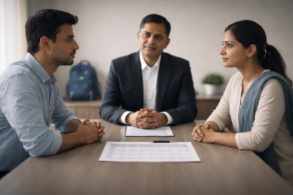Child custody mediation: Indian parents plan weekly schedule during separation