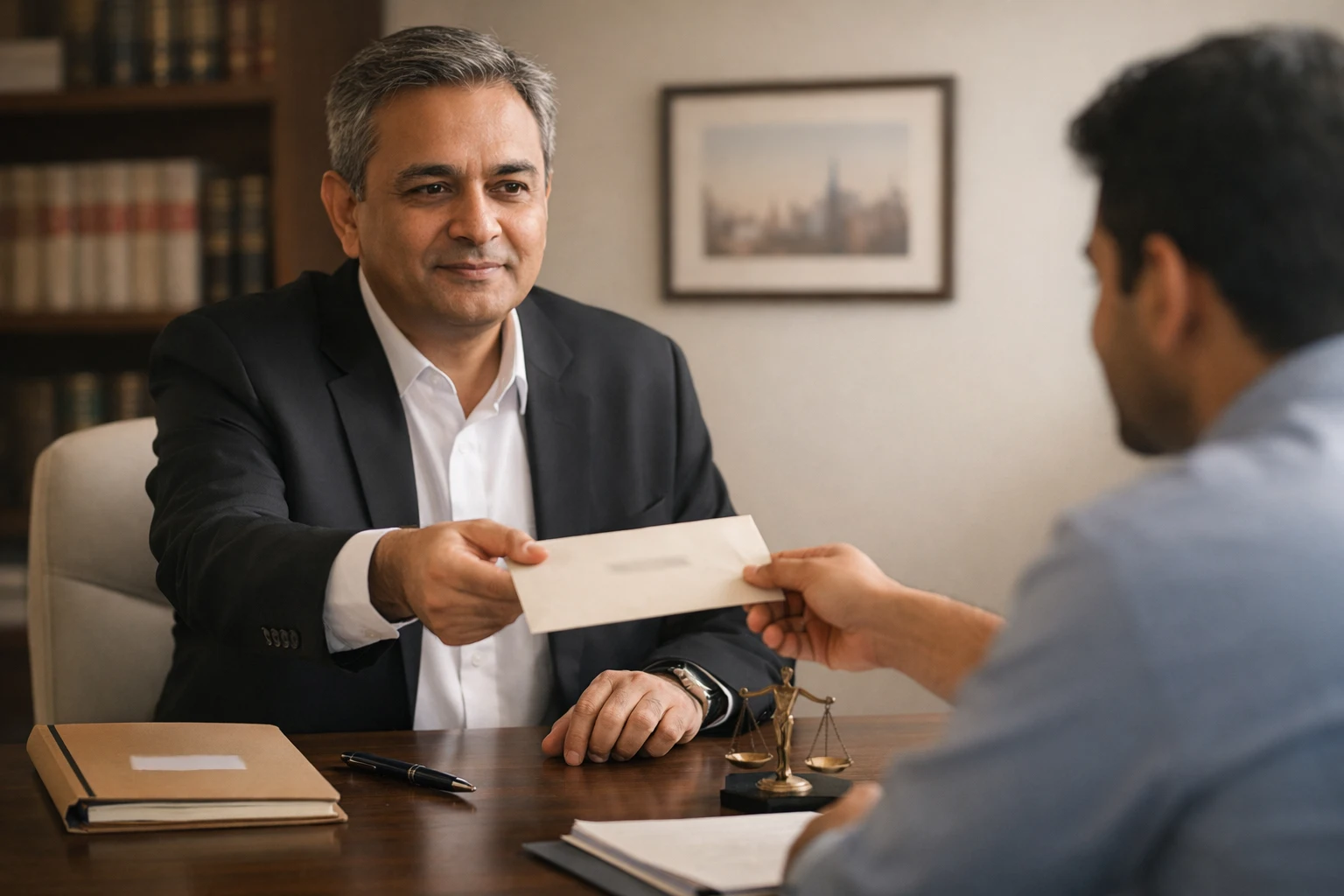 egal notice for recovery of money being handed to a client in an Indian law office