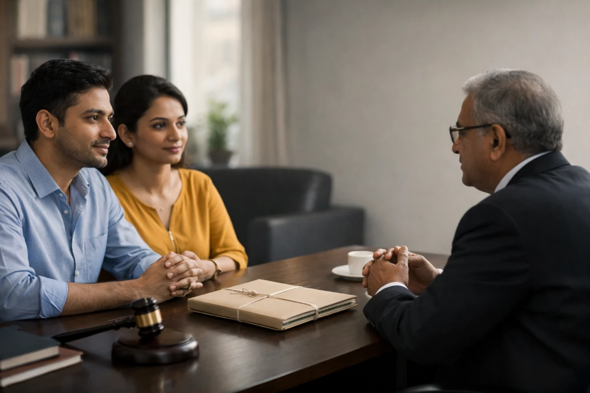 mutual divorce procedure consultation with Indian couple and advocate in Family Court